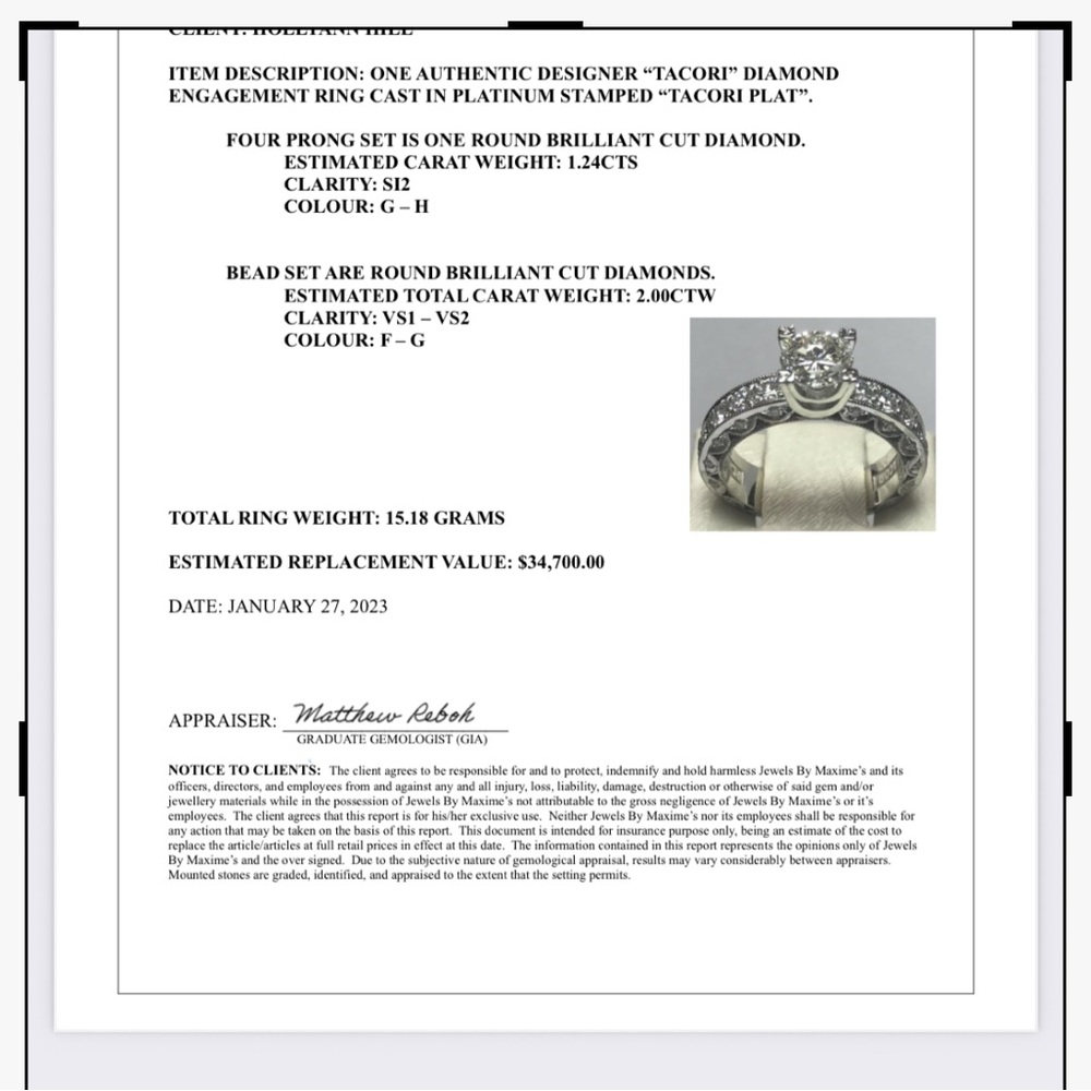 TACORI platinum women’s Diamond Ring - Picture 5 of 11